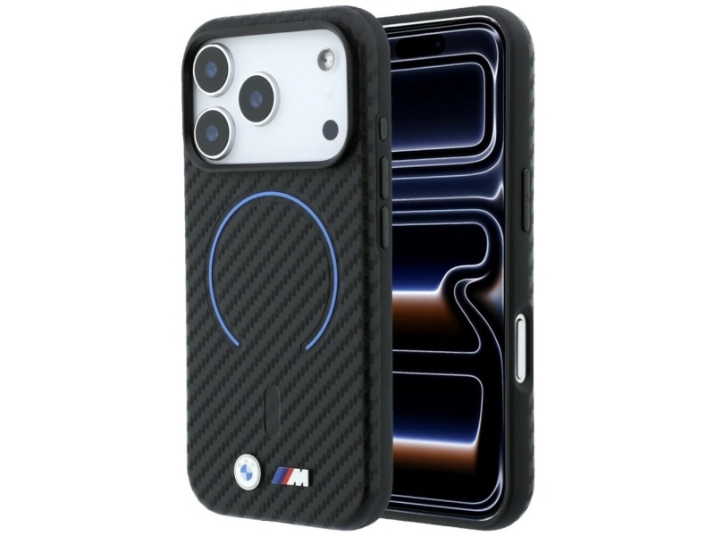 Bmw M Carbon Printed Ring Magsafe Case For Iphone 17 Pro / 18 Pro - Black