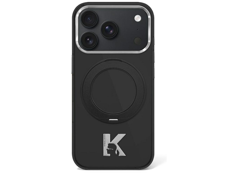 Karl Lagerfeld Iml Ring Stand 360 Kameo Metal Magsafe Case For Iphone 17 Pro / 18 Pro - Black