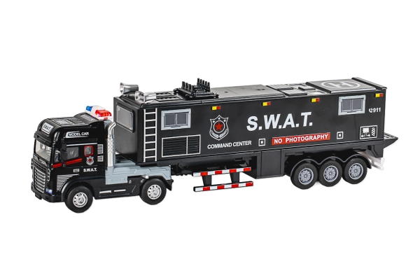 Die-Cast S.W.A.T Truck With Trailer, Light & Sound