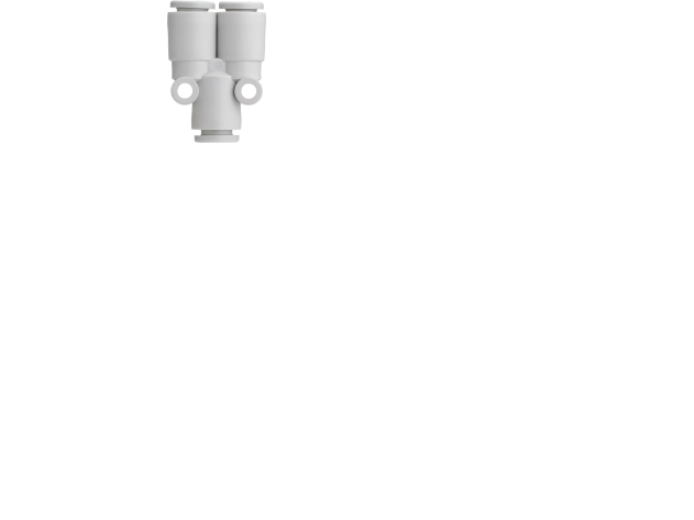 SMC PNEUMATIK Fitting, instik, Y-stykke, one-touch, Ø8 mm i polypropylen plast. 8 mm 8 mm Type: KQ2U08-00A