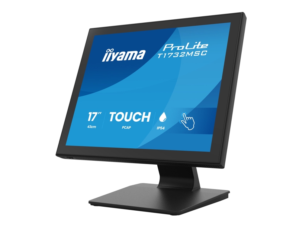 Iiyama Prolite T1732msc-B2s - Led-Skærm - 17" (13.3" Til At Se) - Touchscreen - 1280 X 1024 - Tn - 250 Cd/M² - 1000:1 - 5 Ms - Hdmi, Vga, Displayport