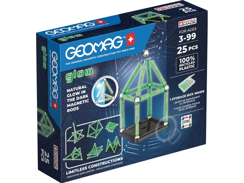 Geomag Magnetsæt - Glow Recycled - 25 Dele