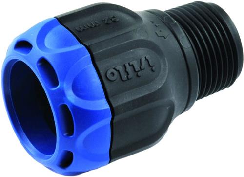 Isiflo Sprint 63 mm x 2 overgang med nippel, komposit, PN16
