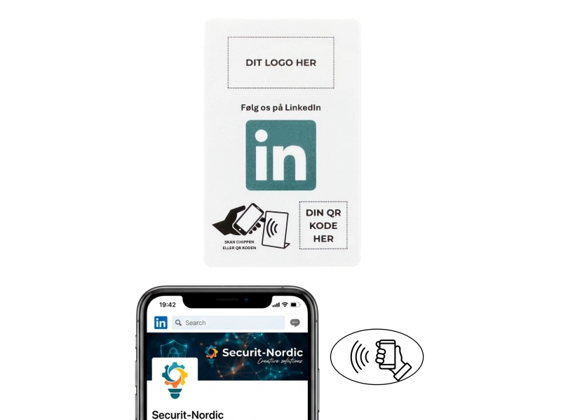 Karte Mit Chip – Folgen Sie Uns Auf Linkedin, Acryl, Weiß