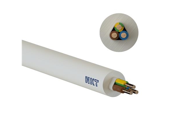 NKT Kampagne Installationskabel, Halogenfri, 3G2,5 mm² NOIKLX 90° Dca, Lysegrå, 300/500V, Qaddy 500 m, Kabeldiameter 10 mm - (500 meter)