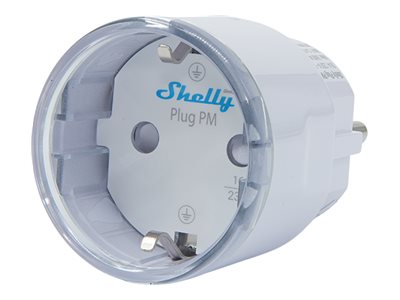 Shelly Plug PM Gen3 White - WiFi 16A smartplug med effektmåler uden relæ