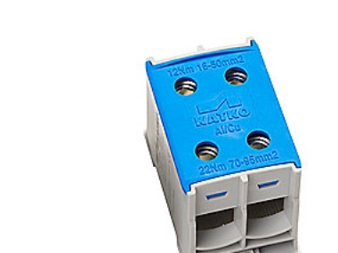 Katko KL2X95N Klemme, Al/Cu, 2x16-95 mm2, 400/490 A, Blå