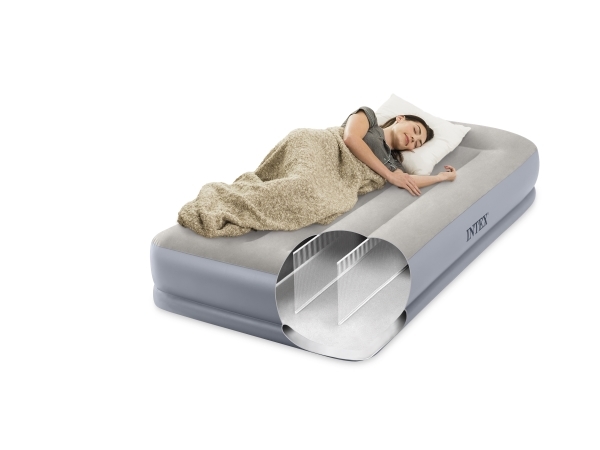 Intex DuraBeam Pillow Rest Mid-Rise, Enkelmadrass, Rektangel, Inomhus & utomhus, Inbyggd luftpump