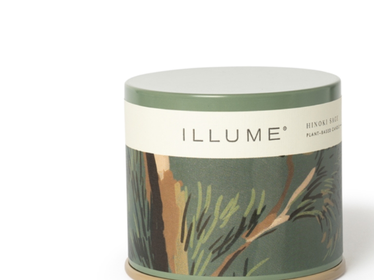 Illume Hinoki Sage Vanity Tin Scented Candle, Grün,