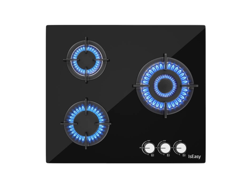 IsEasy MGBG-603 gas spis med glasfront och tre kokzoner