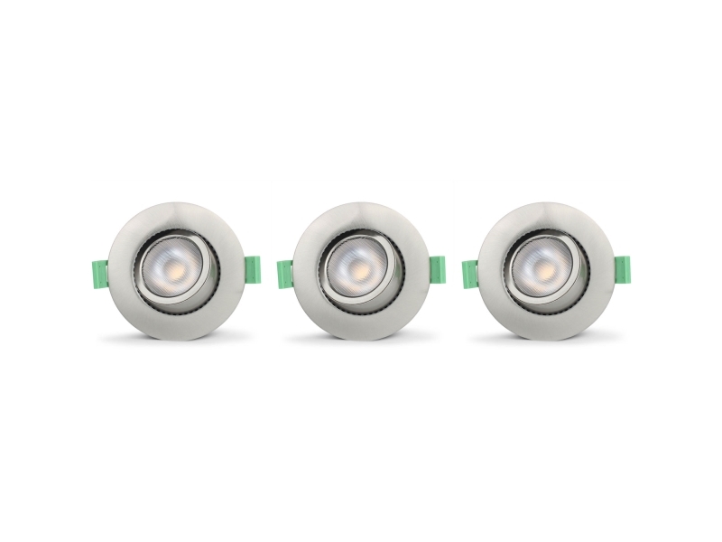 Ellen Indbygget downlight Dim-to-Warm 520lm IP65 3-pak Børstet stål