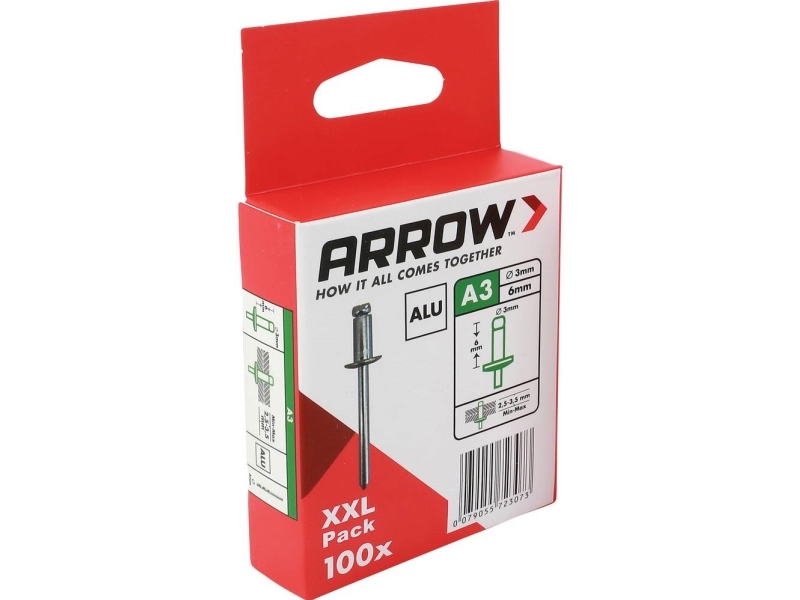 Arrow Tool Group 723073 Blindnitter (Ø X L) 3 Mm X 6 Mm Aluminium Ra 3 X 6 Alu 100St 100 Stk