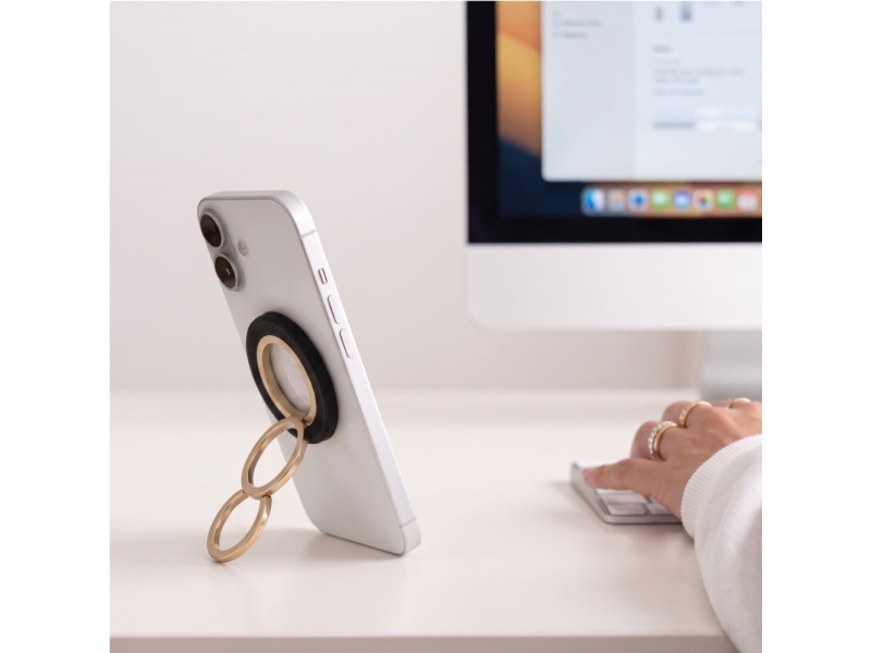 4kom.pl TECH-PROTECT MMR700 LAMANO magnetisk magsafe finger ring til mobil sort/guld