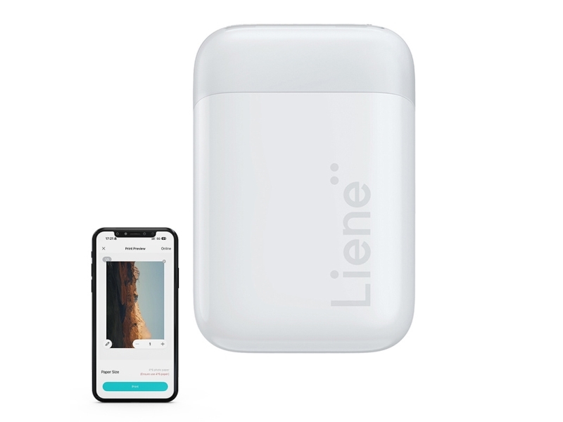 Liene Pearl Bærbar Fotoprinter - 313x400 Dpi, 50x76mm - Hvid