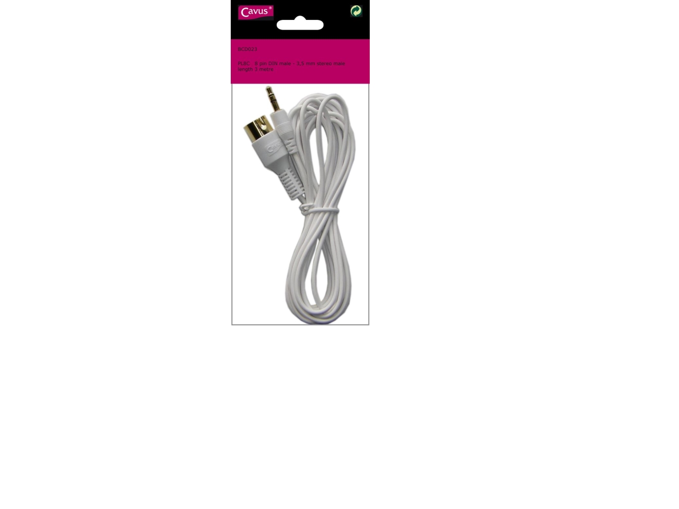 mp3 cable 3,5mm-din 3 m. white