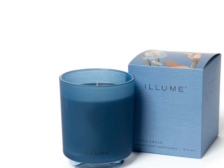 Illume Citrus Crush Box Glass Candle, Blå,