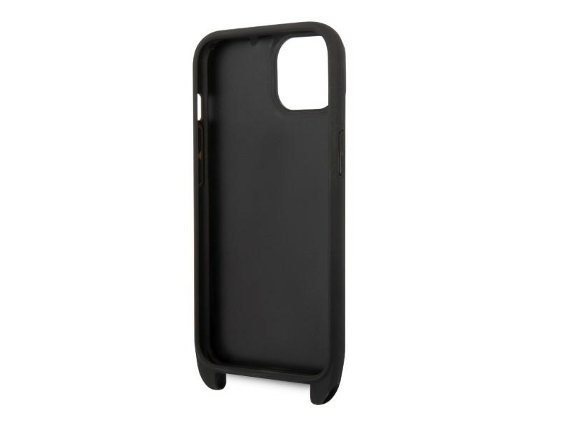 Deklas Karl Lagerfeld Monogram Plaque Logo Strap Case For Iphone 14 / 15 / 13 6.1" - Juodas