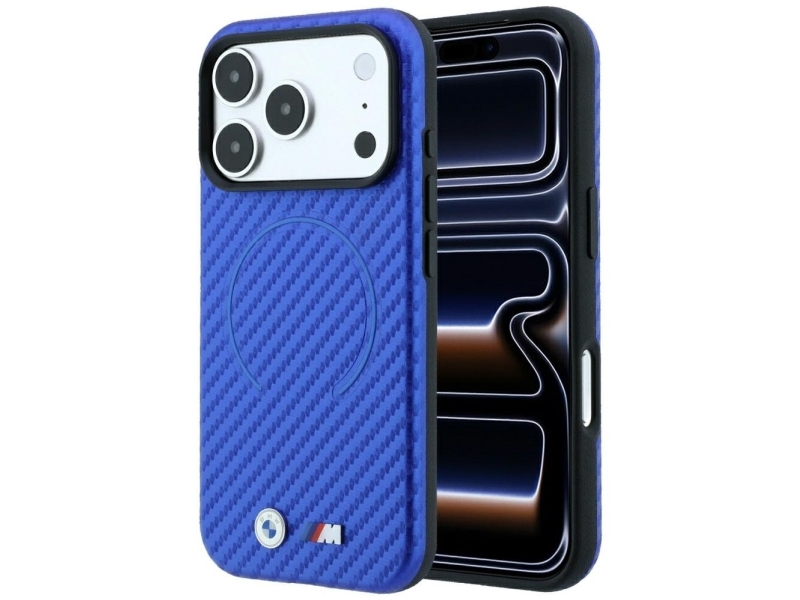 Bmw M Carbon Printed Ring Magsafe Case For Iphone 17 Pro Max / 18 Pro Max - Blue