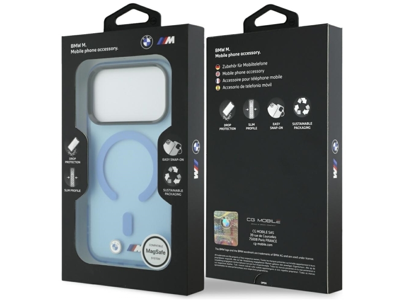 Bmw M Iml Frosted Metal Logo &Amp Trims Magsafe Case For Iphone 17 Pro / 18 Pro - Blue
