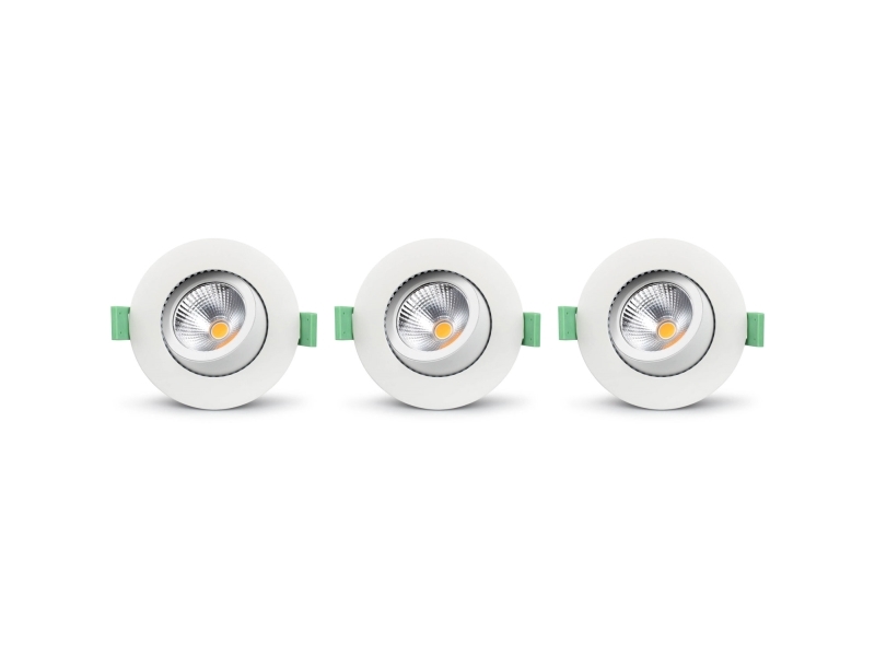 Lisa Dimbar Infälld downlight 3000K 600lm IP65 3-pack Vit