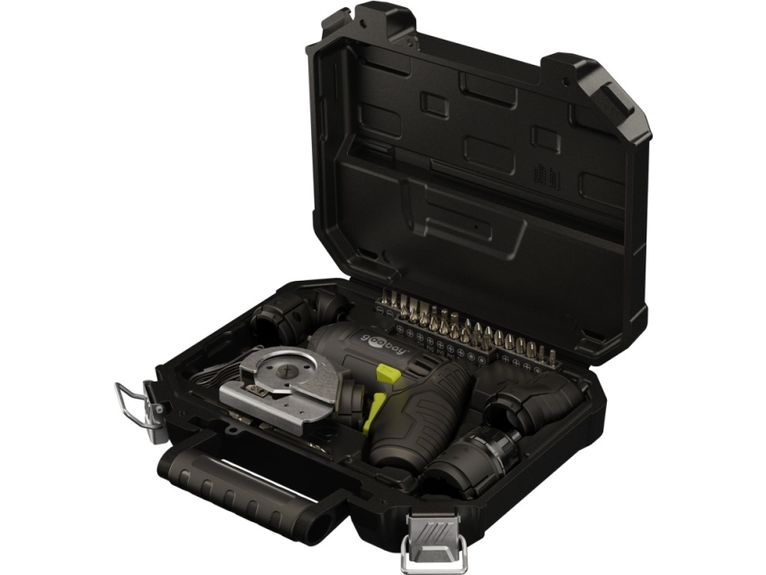 Goobay 77817, Eldriven skruvdragare, Pistolhandtag, Svart, Gul, 200 RPM, 3 dB, Batteri