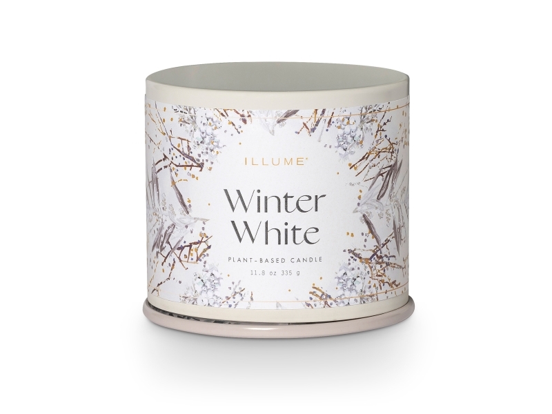 Illume Winter White Vanity Tin Duftlys, Hvid,