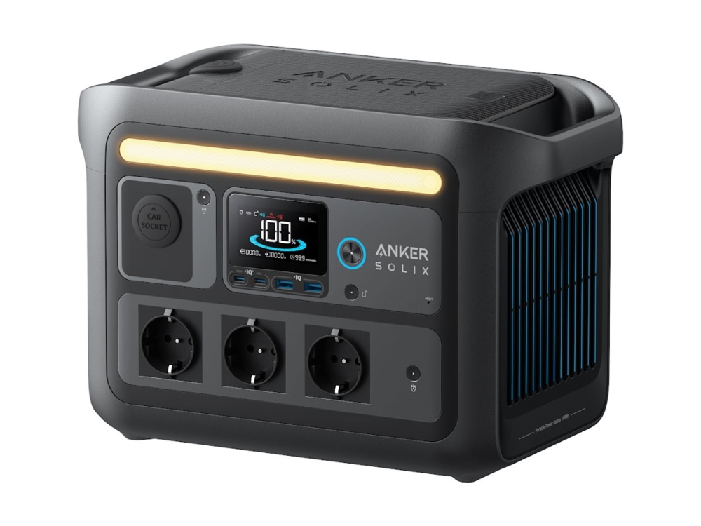 Anker SOLIX C800X - Bärbar kraftstation - AC 220-240 V - 1600 Watt - 1-fas - litium järn fosfat - 768 Wh - Wi-Fi, Bluetooth - utgångskontakter: 8