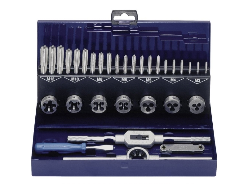 Eventus By Exact 10711 Gewindeschneidsatz, 32-Teilig, Hss, Metrisch, M3, M4, M5, M6, M8, M10, M12