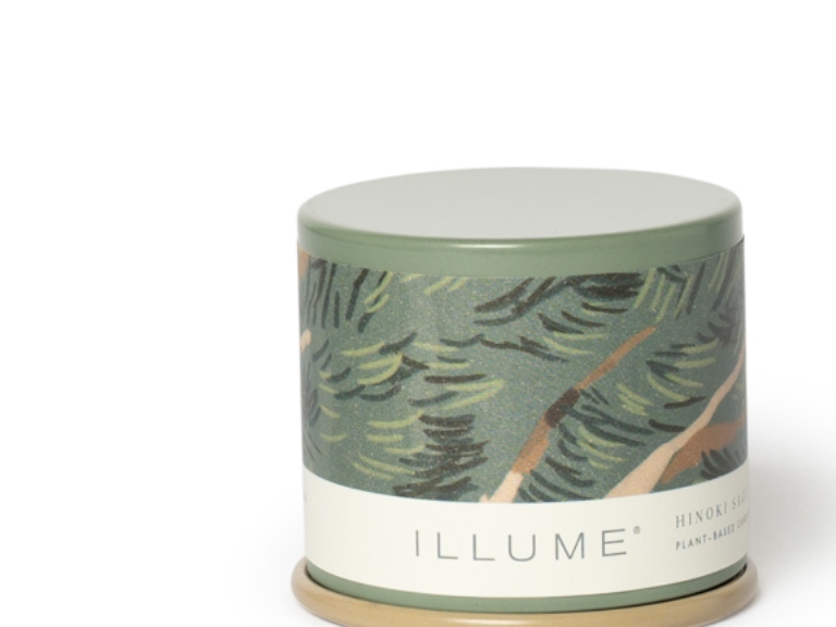 Illume Hinoki Sage Demi Vanity Tin Scented Candle, Grün,