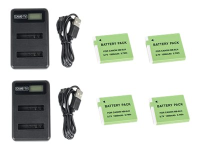 CAME-TV - Batteriladdare 4 x - 1000 mAh - 3.7 Wh - 2 x batterier laddas