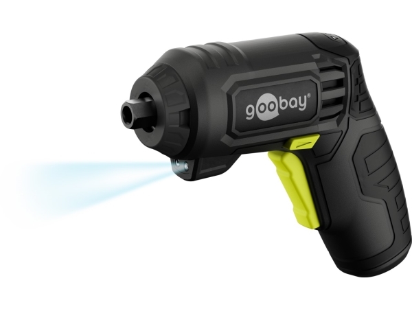 Goobay Mini Cordless Screwdriver Set, 31 Pcs. - pistol-gr, Eldriven skruvdragare, Pistolhandtag, Svart, Gul, IPX0, 200 RPM, 8 nm