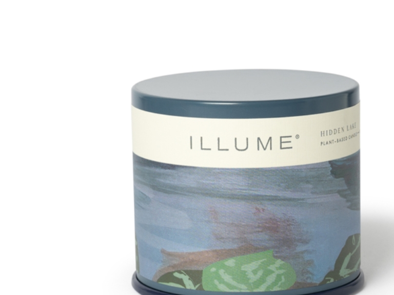 Illume Hidden Lake Vanity Tin Duftlys, Blå,