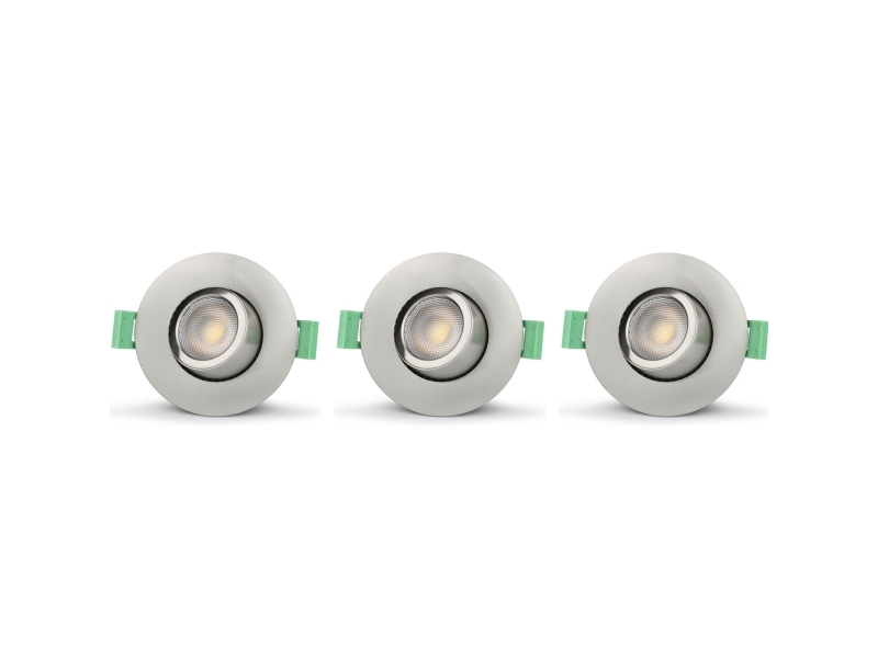 Sanna Dimbar Infälld downlight 3000K/4000K 520lm IP65 3-pack Borstad stål