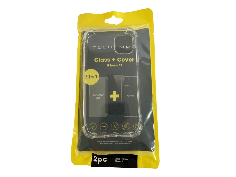 Techammo Beskyttelsesglas + Cover Til Iphone 11