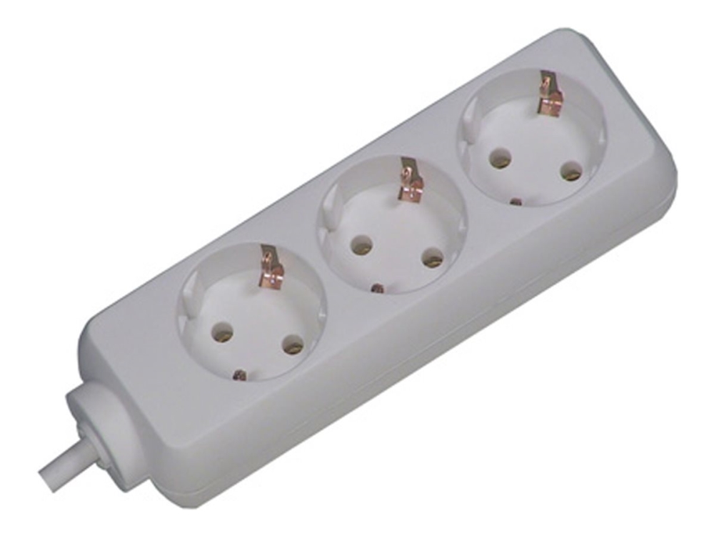 Bachmann SELLY - Stikdåse - AC 250 V - 3680 Watt - input: CEE 7/4 - output-stikforbindelser: 3 (power CEE 7/3) - 1.5 m ledning - Tyskland - hvid