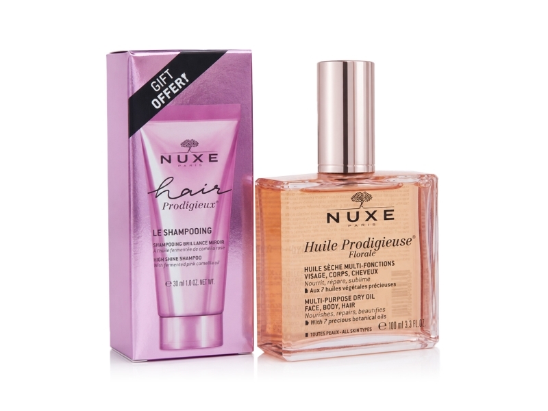Nuxe Huile Prodigieuse Florale Dry Oil 100 Ml + Hair Prodigieux Le Shampooing 30 Ml