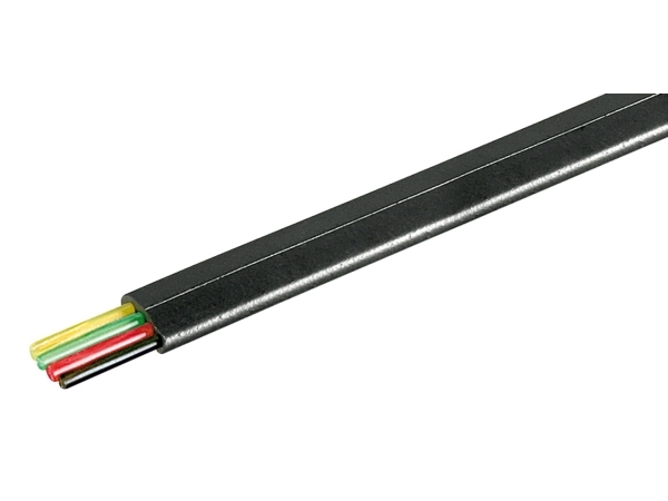 Goobay 50253, 100 m, Svart, Platt, 1 styck, 4,8 mm, Spole