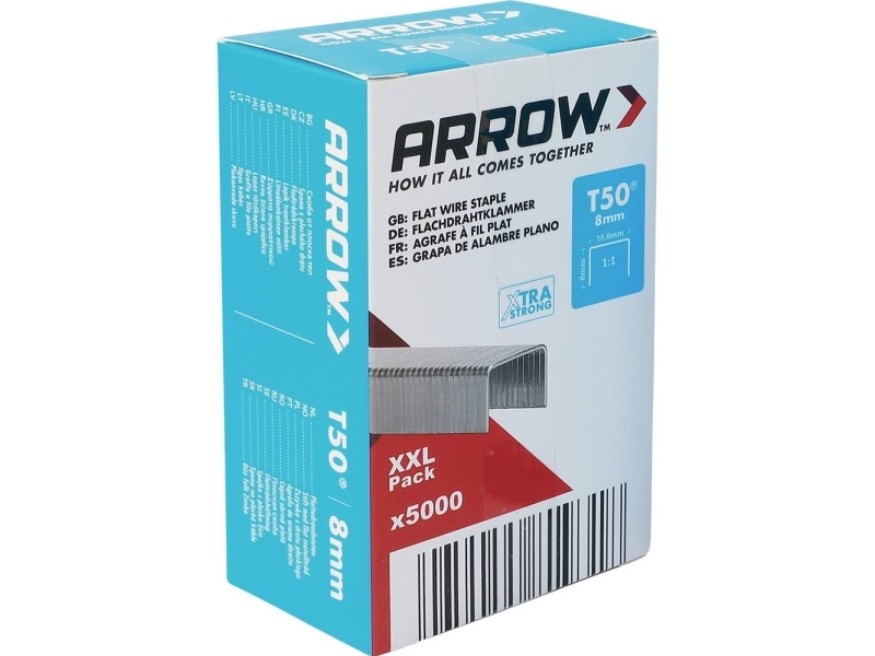 Arrow Tool Group 819318 Flache Drahtheftklammern Typ 50, 5000 Stück
