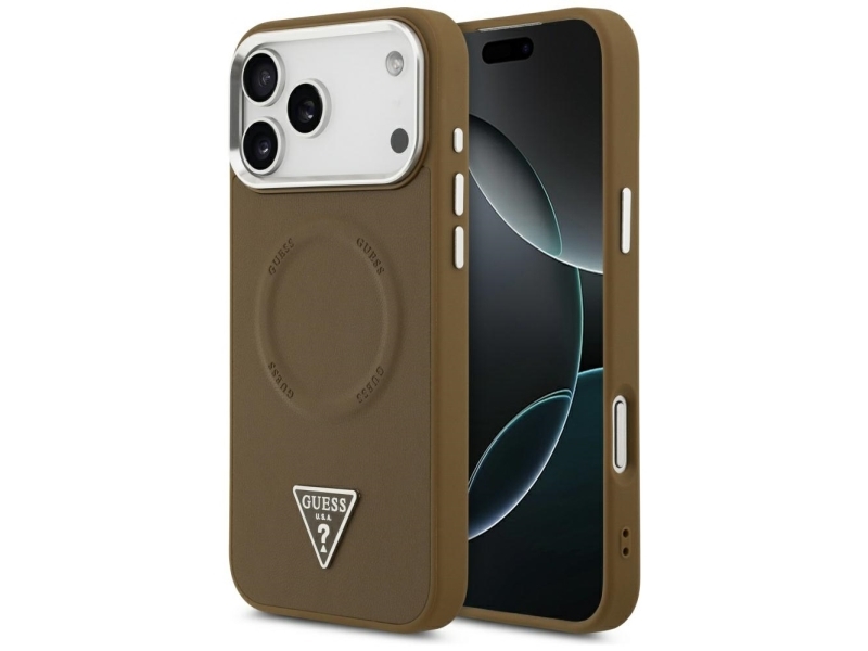Etui Guess Triangle Logo Magsafe Na Iphone 17 Pro - Brązowe
