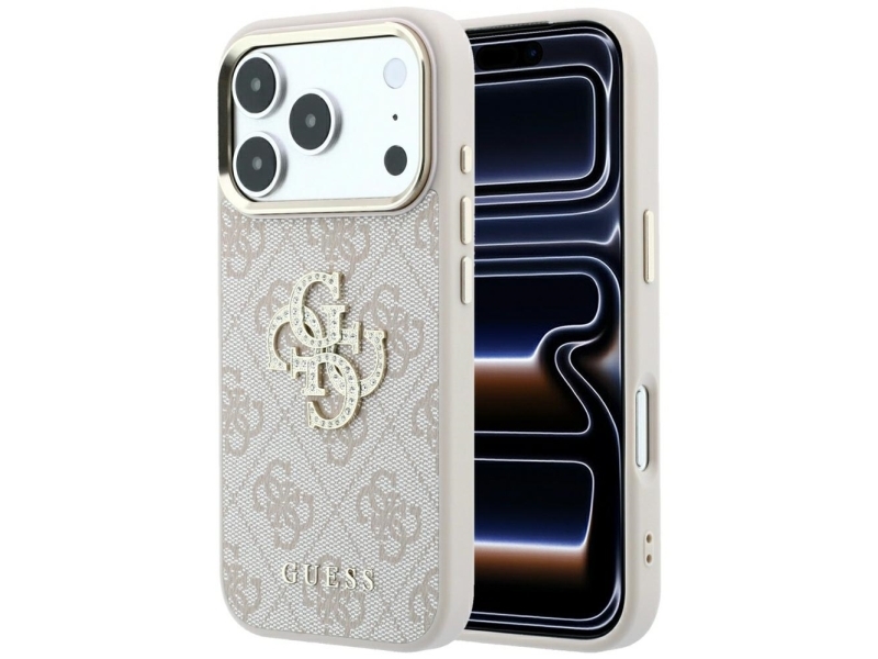 Etui Guess 4G & Big Strass Logo Na Iphone 17 Pro / 18 Pro - Rózowe