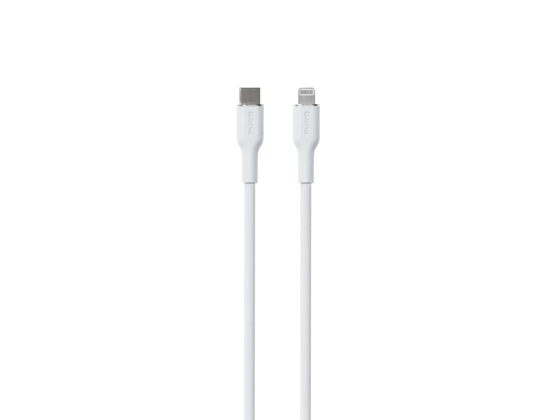 PURO PUCAPLTUSBCICONWHI, 1,5 m, USB C, Lightning, Hankontakt, Hankontakt, Vit