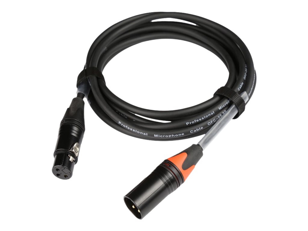 TightAV XLR PRO Series - Forlængerkabel til audio - 0.22 mm² - XLR3 han til XLR3 hun - 3 m - afskærmet - orange, sort anthracit