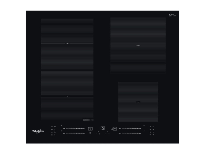 Whirlpool WF S4160 BF, Svart, Innebygget, 59 cm, Sonebasert induksjon, Glass-keramikk, 4 zone(s)