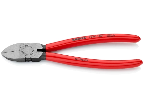 Knipex 72 01 180, Avbitartång, Kromvanadinstål, Plast, Röd, 180 mm, 193 g