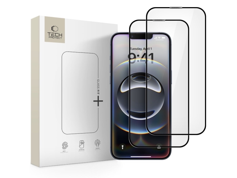 Tech-Protect Displayschutz Iphone 13/13 Pro/14/16E/17E Fit+, 2 Stk