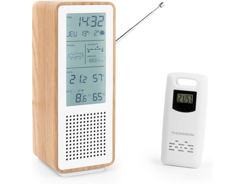 Thomson Wetterstation Ws102twh Mit Bluetooth-Lautsprecher Und Fm-Radio