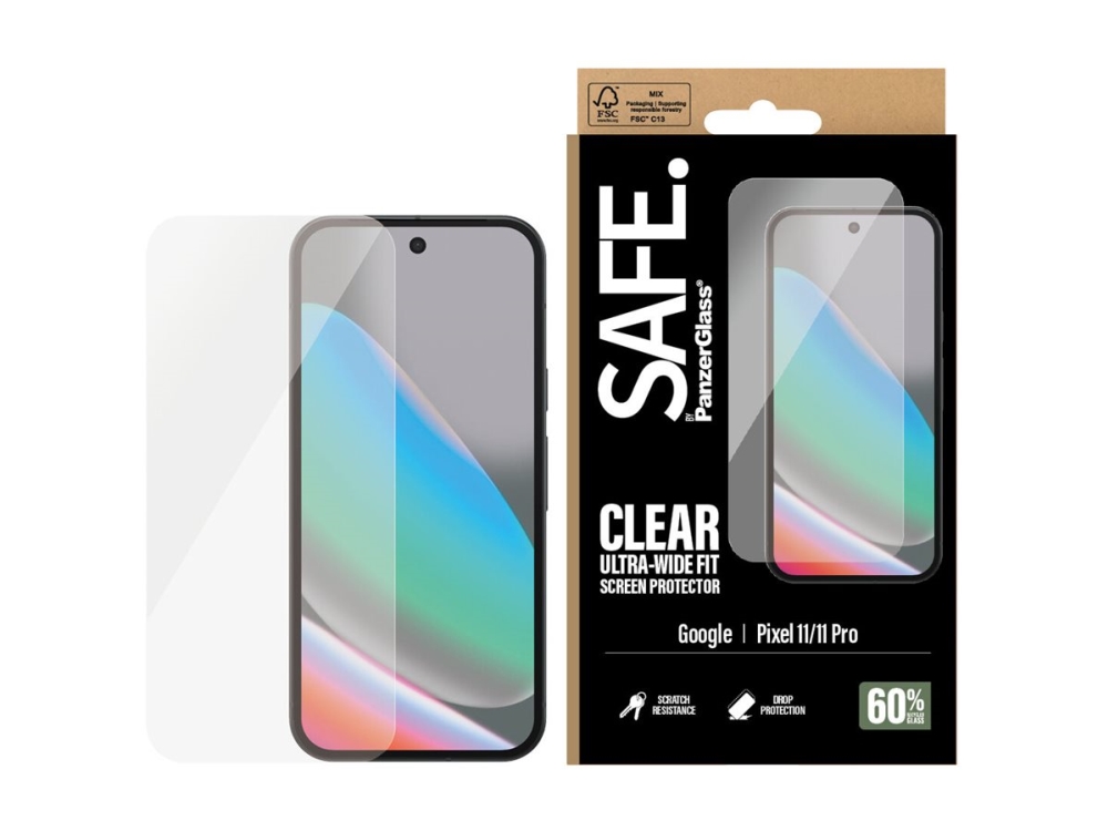 Panzerglass Safe. By Displayschutz Google Pixel 11 | 11 Pro | Ultra-Wide Fit, Google, Google - Pixel 11, Google - Pixel 11 Pro, Trockene Anwendung,
