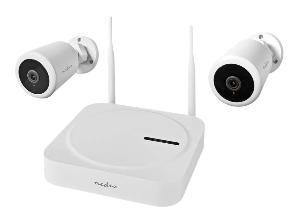 Nedis Smartlife Slnvr201cwt Trådløst Kamerasystem 1080P, 4 Kanaler, 2 Kameraer