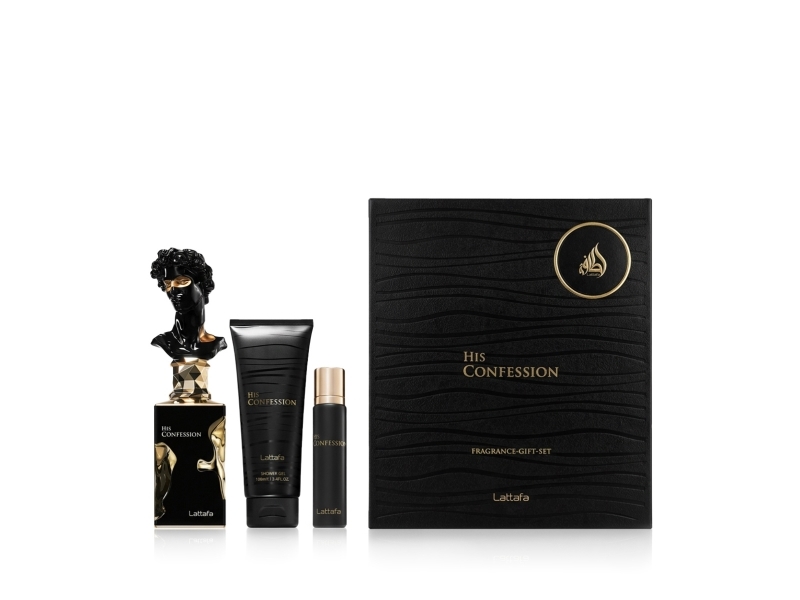 Lattafa His Confession Gift Set Eau De Parfum 100Ml + Travel Spray