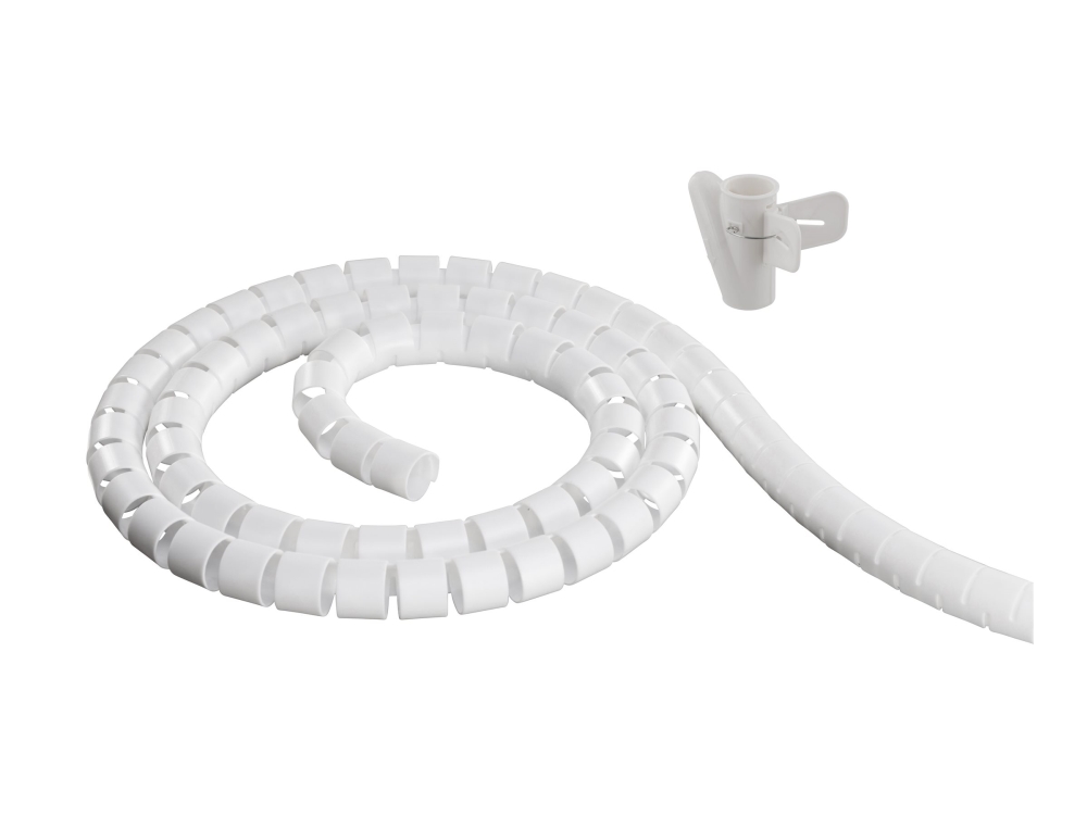 DELTACO Kabelskjulere i nylon, 25mm diameter, værktøj, 5m, hvid